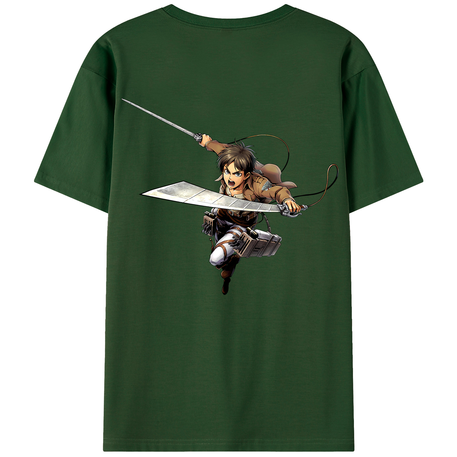 （画像用） 進撃の巨人 エレン･イェーガー Attack on Titan Eren Jäger 綿100％半袖Tシャツ（背面プリント）